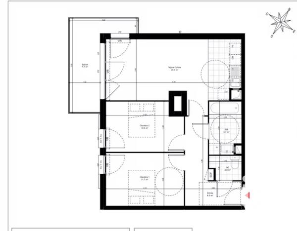 Location appartement 3 pièces 61 m² Aubergenville