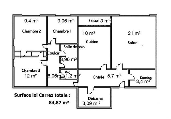 Appartement 5 pièces de 85 m² à Bobigny (93000)