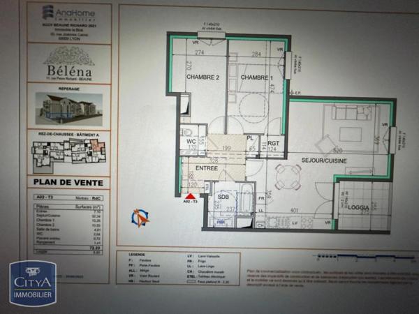 Appartement à louer 3 pièces 72.23m²