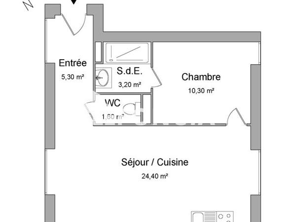 Location Appartement 2 pièces 44.8 m² - 66 RUE NOTRE DAME Saint Brieuc 22000