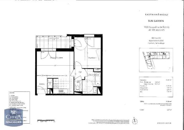 Appartement à louer 2 pièces 41.72m²