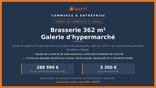 Brasserie 362 m² galerie commerciale hypermarché