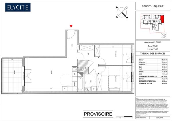 Appartement Nogent Sur Marne 3 pièce(s) 66.18 m2