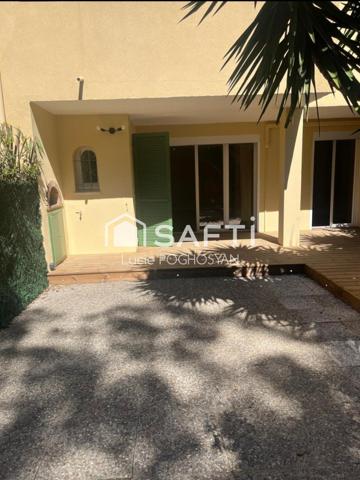 T2 rénové, jardin, terrasse, plage à 2 min à pied