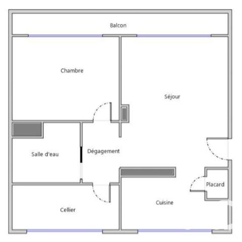 Appartement à vendre 2 pièces 43,7 m² Pontoise