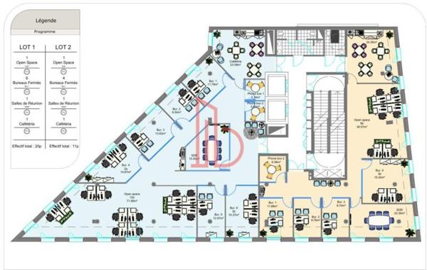 Bureau de 3038 m² à louer à Bordeaux Euratlantique