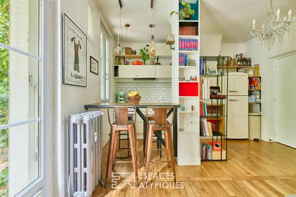 Duplex sur cour avec son jardin arboré