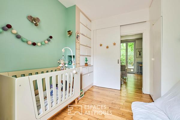 Duplex sur cour avec son jardin arboré