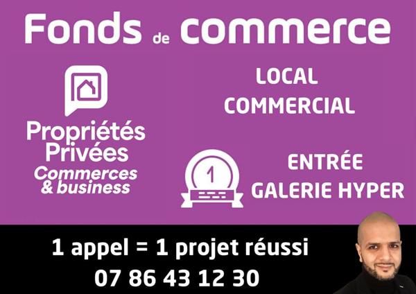 ABBEVILLE- Boutique comptoir 16 m², galerie Hypermarché