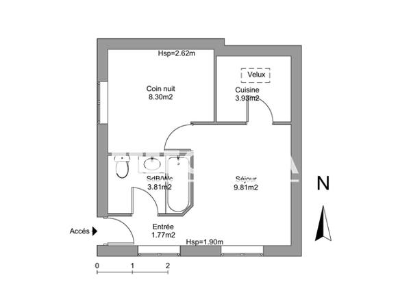 Location Appartement 2 pièces 27.62 m² - (ENTREE PAR LE 12 RUE DUPATY) La Rochelle 17000