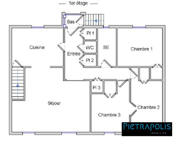 Saint Bonnte des Bruyères – 3 chambres – 90 m² – terrain 2 357 m² – sous-sol complet