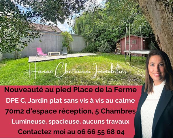 Igny Place de la Ferme  Maison moderne de  208 m²  6 chambres  Espace réception 70 m2  Jardin sans vis-à-vis  DPE C