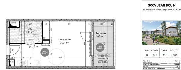 Studio à vendre 29 m² Saint-Priest