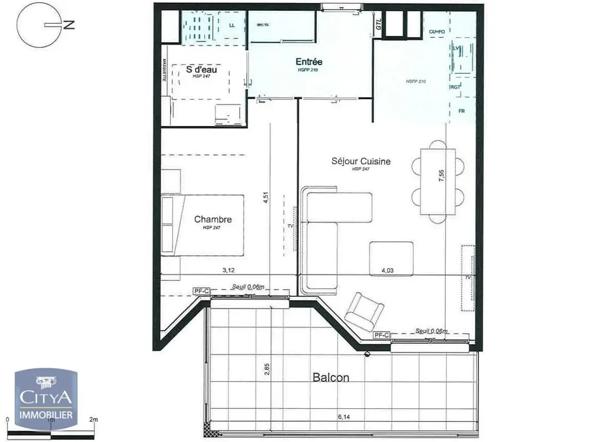 Appartement à louer 2 pièces 48.57m² Antibes (06160)