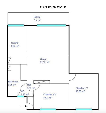 Appartement
         3 pièces
        - 56 m² Bien prestige 569 000 € *