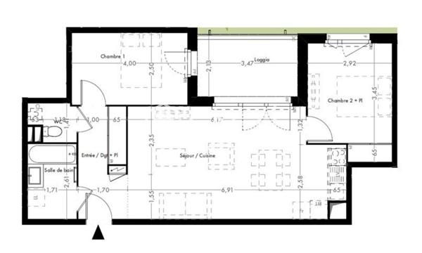 Appartement T3 de 61 m² avec balcon et stationnements – Résidence neuve
