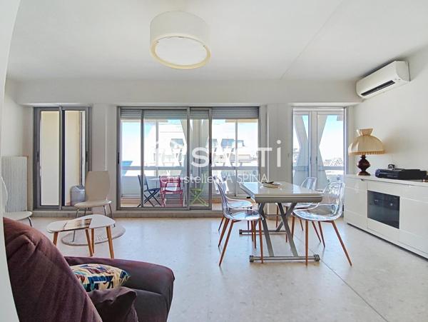 Vue mer exceptionnelle – Appartement avec accès direct à la plage et parking privatif