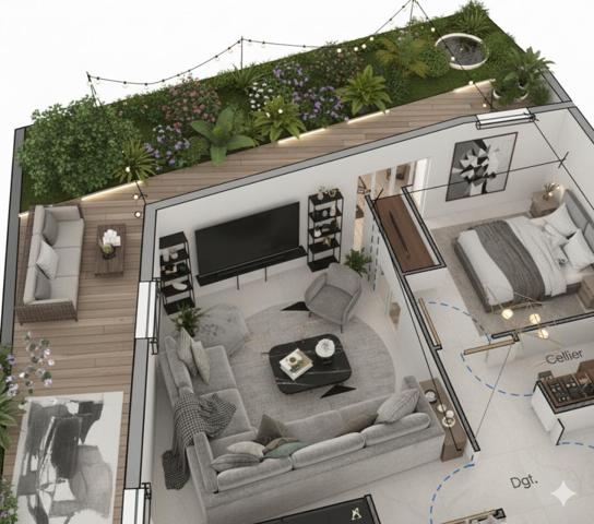 Élégance et confort, un vaste intérieur prolongé par 50 m² d'extérieur. Ce T3 a tout pour vous séduire !