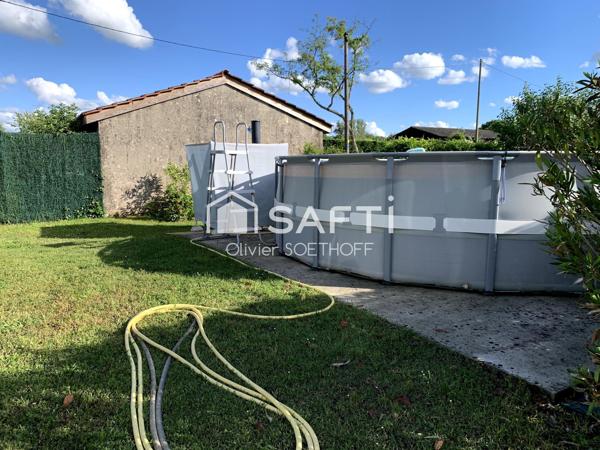 A Barbaste Propriété au calme avec dépendance de 50 m², piscine et terrasse couverte