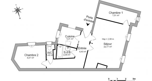 Location Appartement 3 pièces 56.44 m² - Saint-germain-en-laye 78100