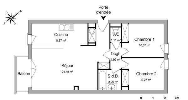 Location Appartement 3 pièces 58.5 m² - Conflans-sainte-honorine 78700