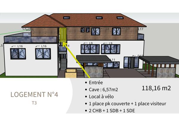 Appartement 3 pièces - 89 m²