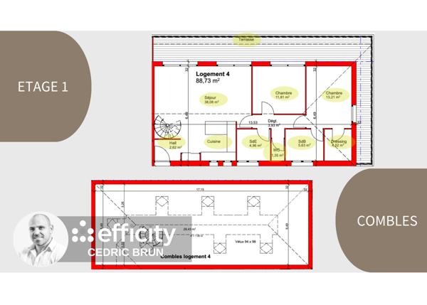 Appartement 3 pièces - 89 m²