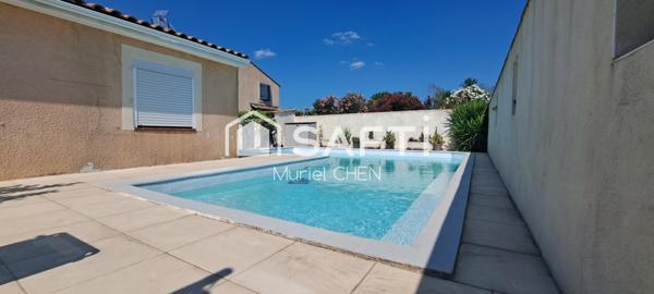 AUBORD : villa avec garage, jardin et piscine