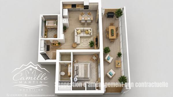 Appartement Le Dramont 2 pièce(s) 55.82 m2