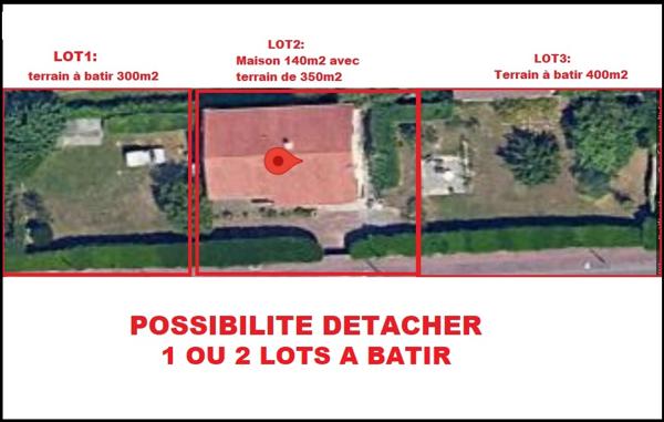 Vénissieux-limite ST-FONS :Maison type 5 adouble habitation et terrain divisible sur une parcelle de 1090m2