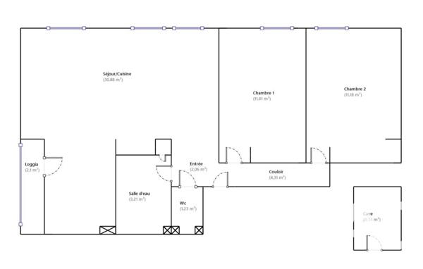 Location appartement 3 pièces 64,48 m² Marseille 8