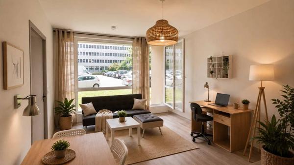 Studio de 32,62 m² avec terrasse ouverte – Villeurbanne