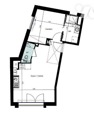 Paris 20ᵉ – T2 au 2ème étage d'une résidence immobilier neuf à deux pas du Parc de Belleville