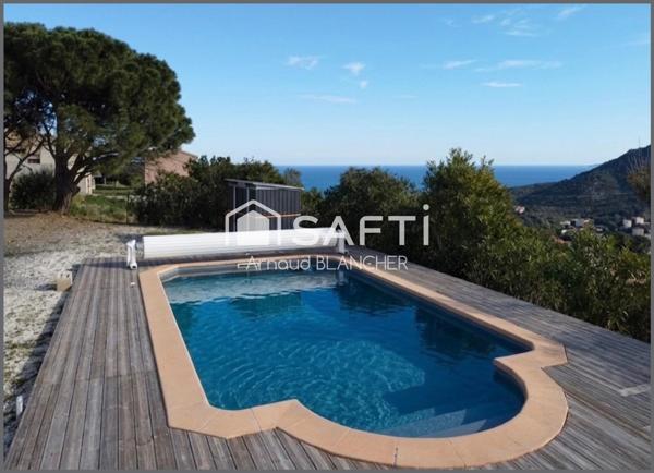 A quelques minutes de l'Espagne, charmante maison avec vue mer et montagne sur les hauteurs de Cerbère