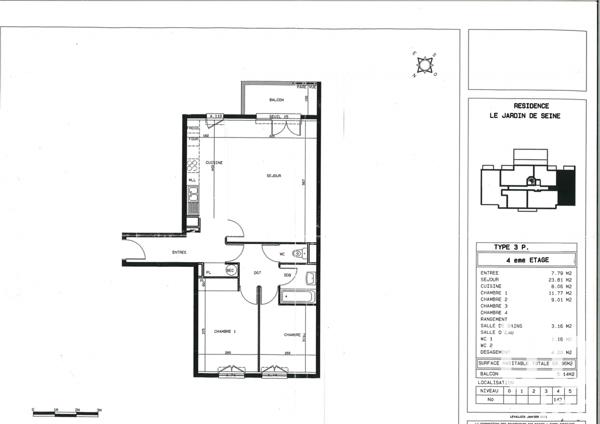 Appartement à vendre 3 pièces 69 m² Alfortville