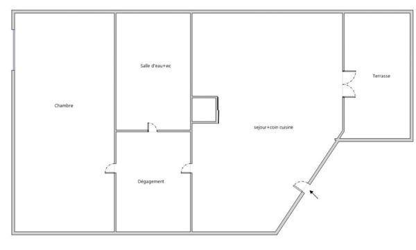 Appartement 2 pièces - 44 m² Exclusivité efficity