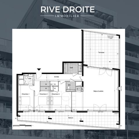 Rennes (35000) Superbe appartement T5 de 105m² - TERRASSE 33m² - ETAGE ELEVE