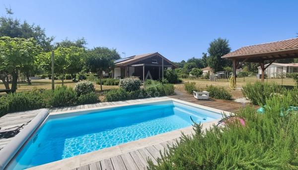 Maison bois de 2007 – 106 m² – 3 chambres – Piscine – Terrain arboré de 2722 m²