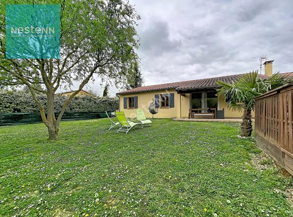 A vendre, maison de plain pied 111m², 4 chambres, garage, piscine hors sol, terrain d'environ 900m² à 3 minutes de Villefranche de Lauragais