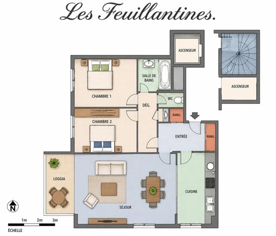 T3 avec Balcon, ascenseur, cave et place de parking