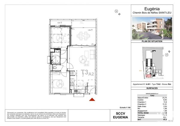 Appartement à vendre 3 pièces 87 m² LE PITON-SAINT-LEU