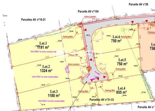 Terrain plat 855 m2 viabilisé libre tout constructeur