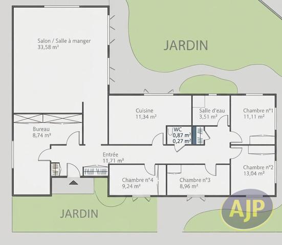 Maison à vendre Nantes - 6 pièces, 112m² avec 4 chambre(s) à 289 305€ - AJP Immobilier Nantes Ouest