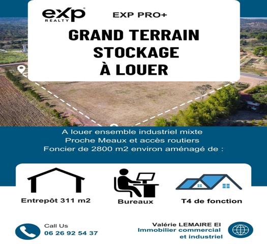 Entrepôt sur terrain stockage 2800 m2 - MEAUX (77)