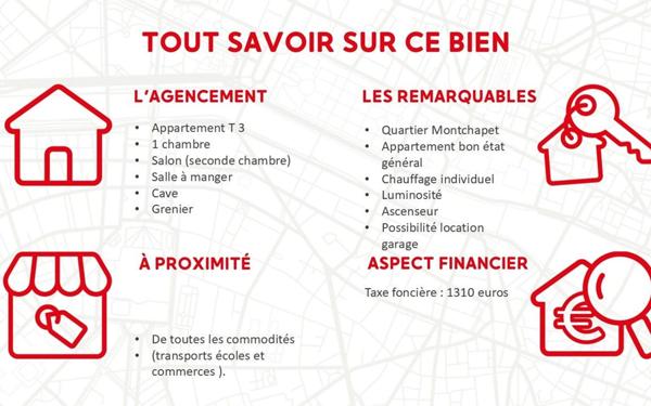 Appartement à vendre    3 pièces • 65,62 m2 Dijon