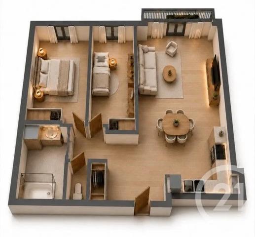 Appartement F3 à vendre  3 pièces - 63,10 m 2   THIAIS  - 94