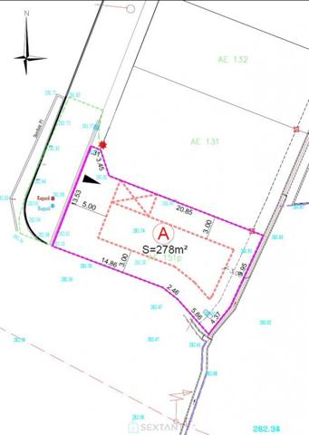 Terrain constructible 4 faces 278m²