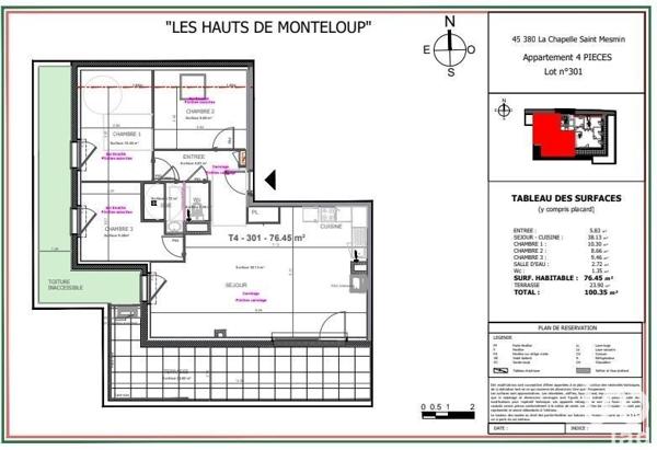 Appartement 4 pièces de 76 m² à La Chapelle-Saint-Mesmin (45380)