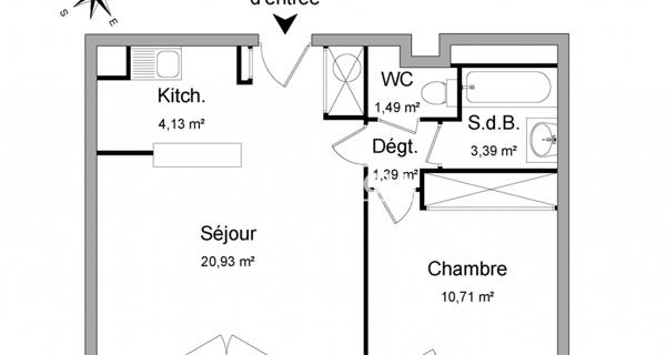 Location Appartement 2 pièces 42.04 m² - Franconville 95130
