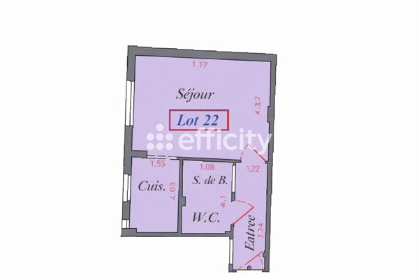 Appartement 1 pièce - 21 m²